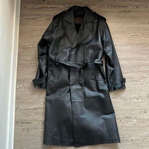 Genuine Leather Womens 3XL Trench Jacket